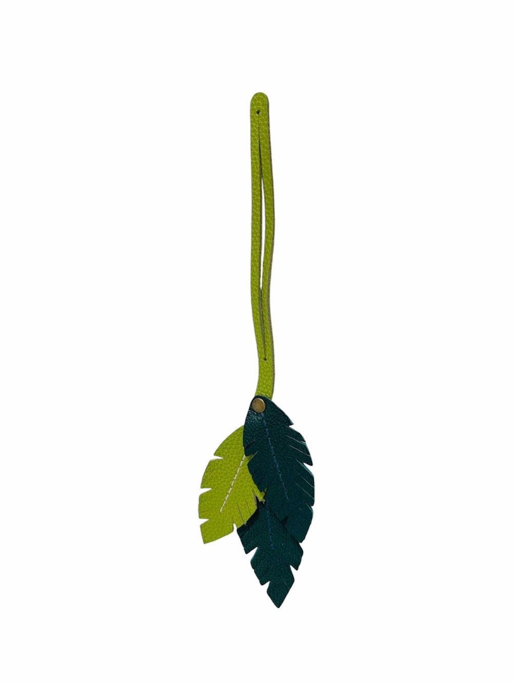 NEW Portland Leather Goods Feather Tassel in Sugar Snap and Bacalar Green Tones